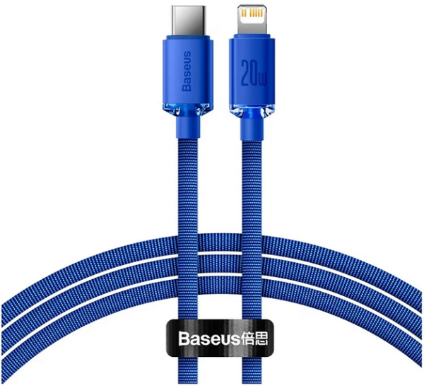 Купить Кабель Baseus Crystal Shine (CAJY000203) Type-C/Lightning 20W 1.2m (Blue) 1208763